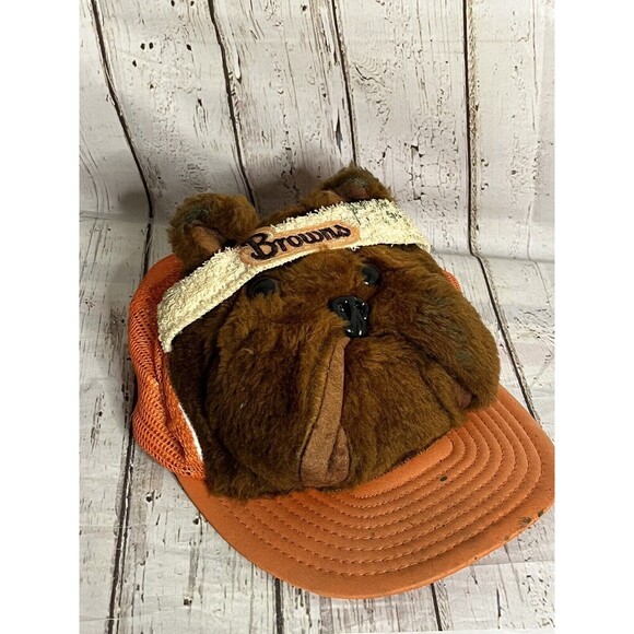 Vintage 1986 Cleveland Browns Mascot Hat The Rocking Horse Made In USA NFL - Picture 1 of 6